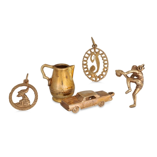 137 - FIVE 9CT GOLD VINTAGE CHARMS, 13.4 g