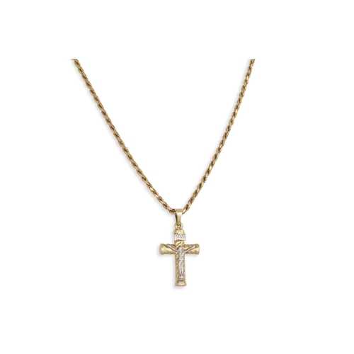 152 - A 14CT GOLD CROSS, on a 14ct gold chain, 13.5 g.