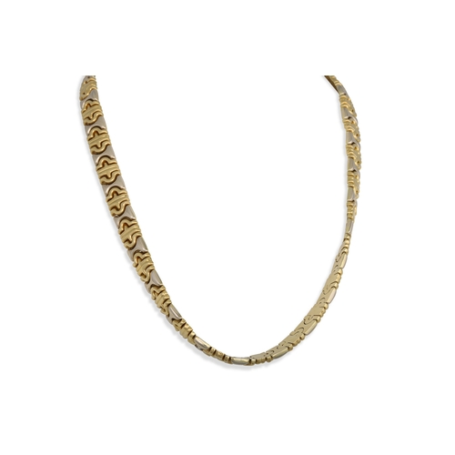 155 - AN 18CT GOLD ITALIAN DESIGN NECKLACE, 47.4 g.