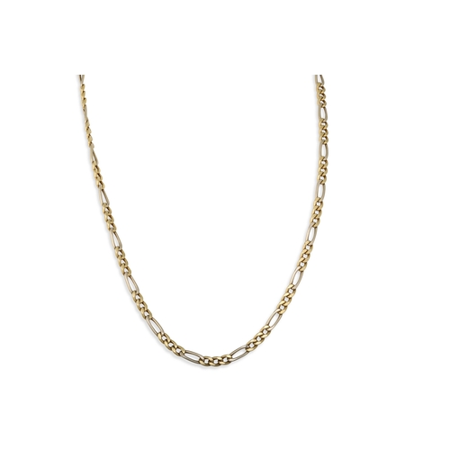 159 - AN 18CT GOLD FLAT CURB LINK NECK CHAIN, 11.4 g.