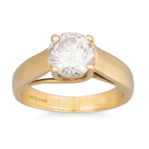 162 - A DIAMOND SOLITAIRE RING, the brilliant cut diamond mounted in 18ct white gold. Estimated: weight of... 