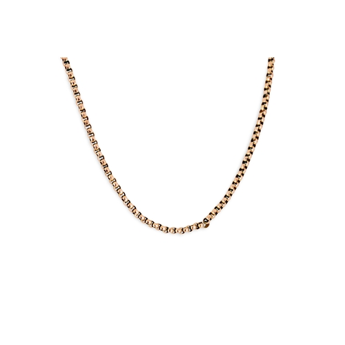 175 - AN ANTIQUE 9CT GOLD BELCHER LINK NECK CHAIN, 9.9 g. Condition: needs repair
