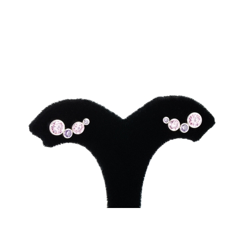 10 - THREE PAIRS OF EARRINGS, stone set, mounted in 9ct gold