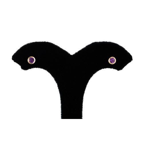 14 - A PAIR OF CULTURED PEARL STUD EARRINGS, mounted in 9ct yellow gold, earring backs not gold. Together... 