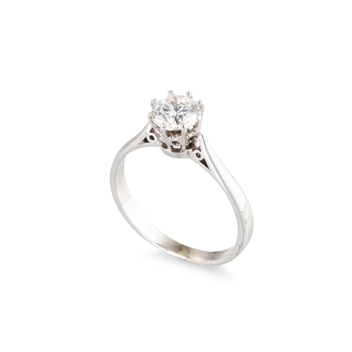 25 - A DIAMOND SOLITAIRE RING, the round brilliant cut diamond to an 18ct white gold mount. Estimated: we... 