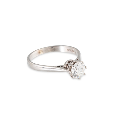 25 - A DIAMOND SOLITAIRE RING, the round brilliant cut diamond to an 18ct white gold mount. Estimated: we... 