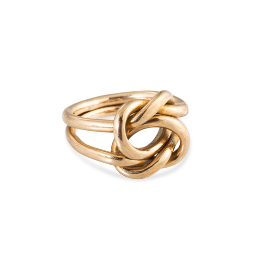 48 - A 9CT YELLOW GOLD PUZZLE RING, 4.2 g.