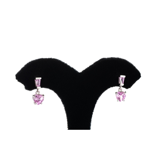 9 - THREE PAIRS OF EARRINGS, stone set, mounted in 9ct gold