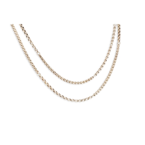 106 - A YELLOW METAL BOX LINK CHAIN, with 9ct gold clasp & one silver clasp, stamped .925, gross weight 17... 