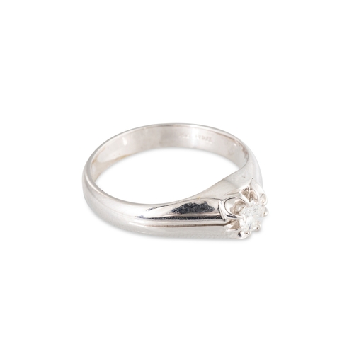 109 - A DIAMOND SOLITAIRE RING, the brilliant cut diamond mounted in 18ct white gold. Estimated: weight of... 