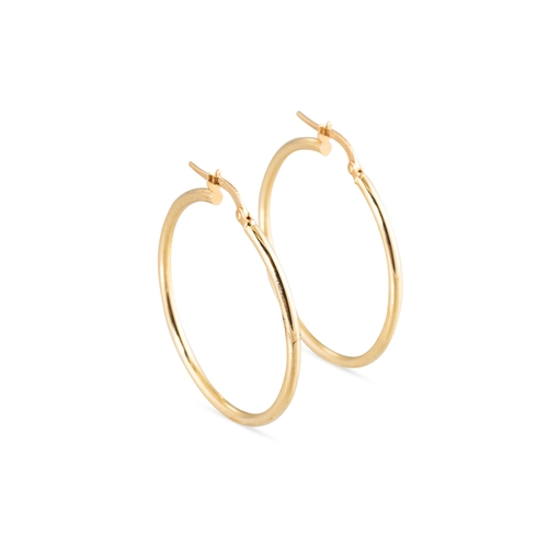 94 - A PAIR OF GOLD HOOP EARRINGS, 7.3