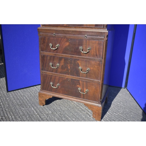 4 - Georgian Style Chest On Chest With Brush Slide