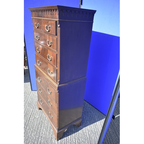 4 - Georgian Style Chest On Chest With Brush Slide