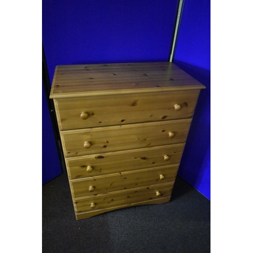 6 - Pine 5 Drawer Chest