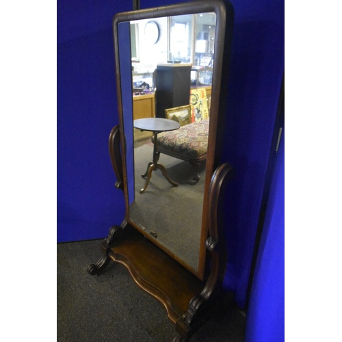 32 - Victorian Mahogany Cheval Mirror