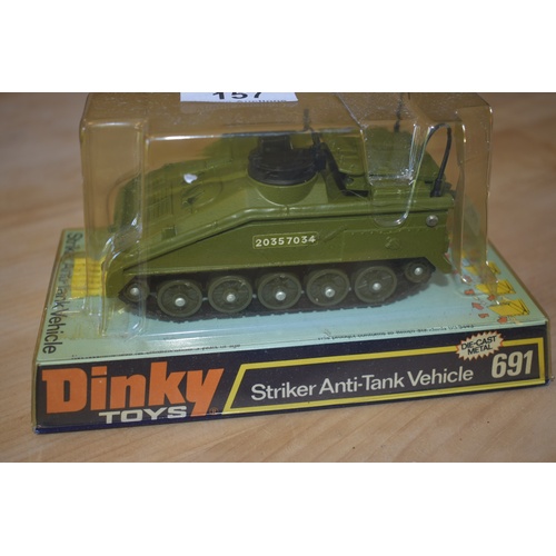 157 - Die Cast Dinky Striker Anti Tank Vehicle 692 In Original Box