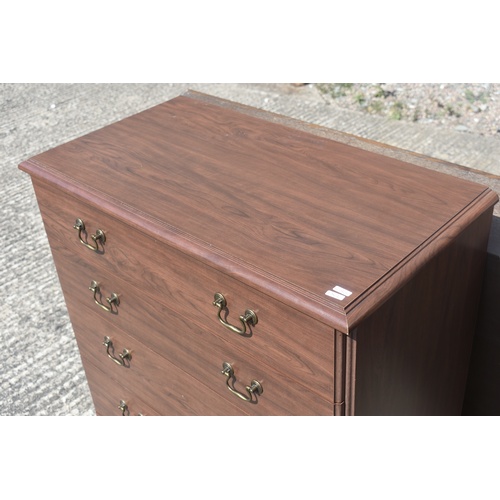 1 - MAHOGANY 5 DRAWER CHEST DRAWERS