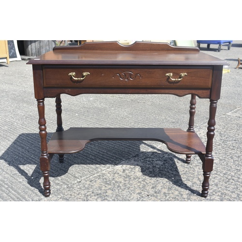 15 - MAHOGANY 2 DRAWER CONSOL TABLE