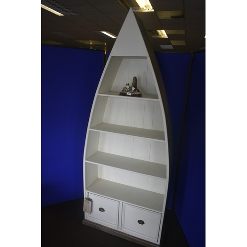 37 - CREAM BOAT SHELF OVER DRAWERS