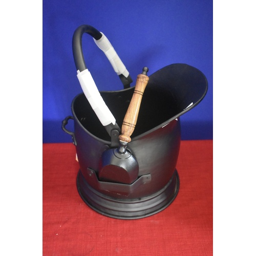 38 - NEW HELMET COAL SCUTTLE WITH SHOVEL