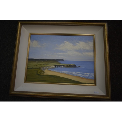 51 - OIL PAINTING OF WHITE PARK BAY BY M BOYD