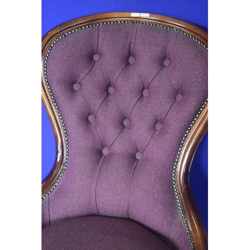 72 - WADE SPOON BACK BUTTONED CHAIR