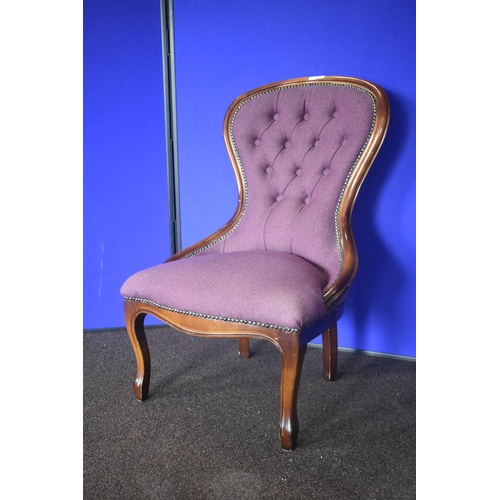 72 - WADE SPOON BACK BUTTONED CHAIR