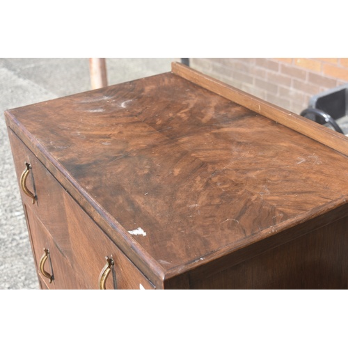 92 - WALNUT 4 DRAWERED CHEST ON QUEEN ANNE LEG