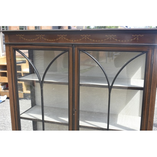 168 - ANTIQUE INLAID DISPLAY CABINET