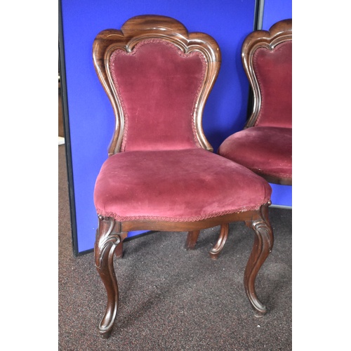 189 - SET OF SHAPED VICTORIAN MAHOGANY CHAIRS