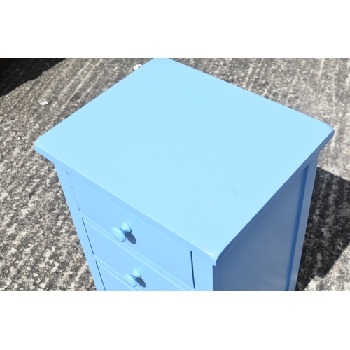 45 - SKY BLUE 3 DRAWER BEDSIDE CHEST