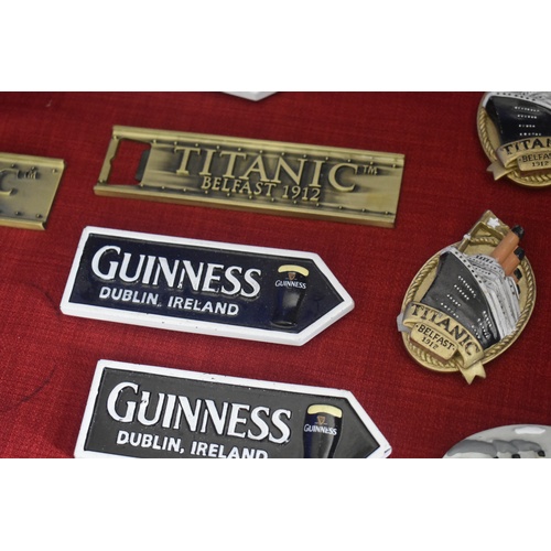 282 - QTY TITANIC AND GUINESS FRIDGE MAGNETS