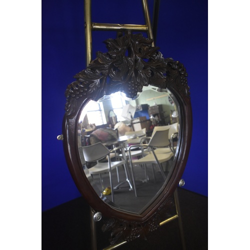 300 - CARVED MAHOGANY MIRROR