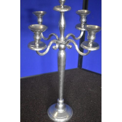 103 - LARGE CHROME CANDLEBRA