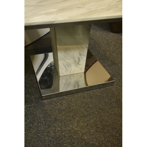 5 - MARBLE EFFECT LAMP TABLE ON CHOME BASE