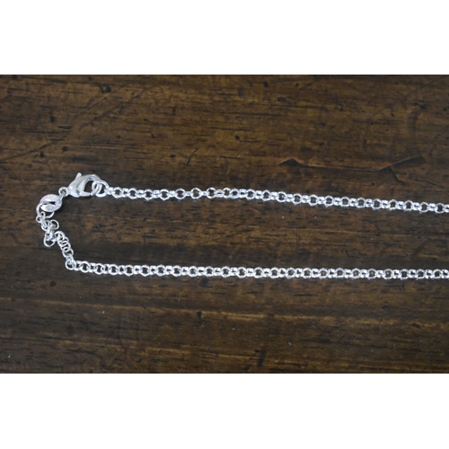 128 - NEW SILVER CHAIN AND SILVER LOCKET