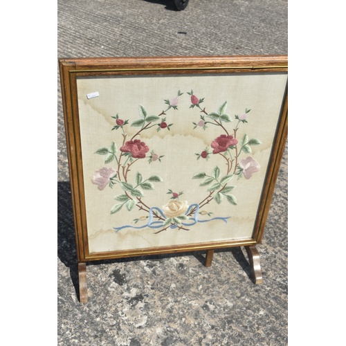 370 - EMBROIDERED TABLE FIRESCREEN