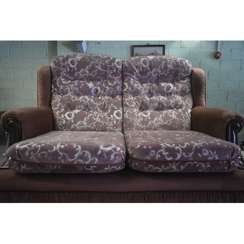 368 - FLORAL PATTERNED 2 SEATER AND 2 CHAIRS