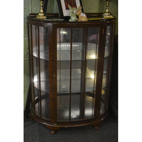 57 - BOW FRONTED DISPLAY CABINET