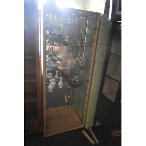 174 - BEECH 2 DOOR DISPLAY CABINET