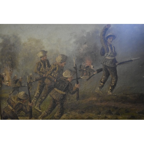 283 - OIL PAINTING BATTLE OF THE SOMME