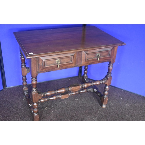 84A - MAHOGANY VICTORIAN 2 DRAWERED TABLE