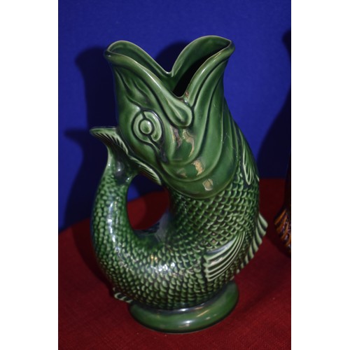 22 - 2 ENGLISH POTTERY FISH VASE