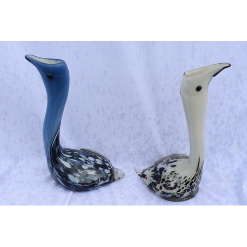 46 - 2 MURANO GLASS SWANS