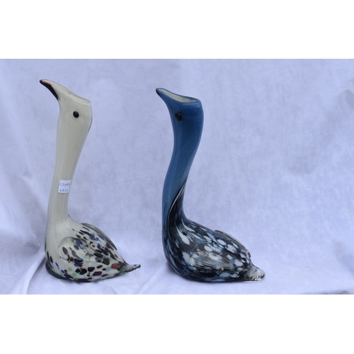 46 - 2 MURANO GLASS SWANS