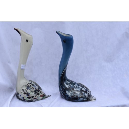 46 - 2 MURANO GLASS SWANS