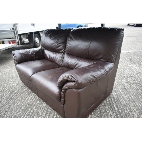 60 - 3,2 BROWN LEATHER SUITE