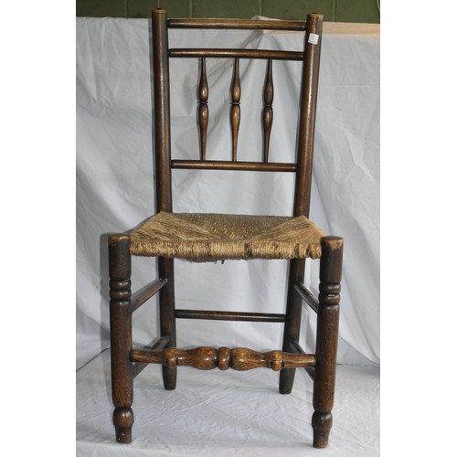 72 - ANTIQUE RUSH SEAT CHAIR