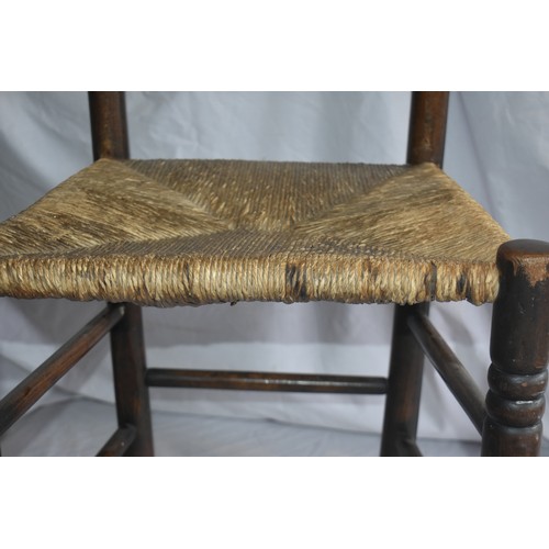 72 - ANTIQUE RUSH SEAT CHAIR