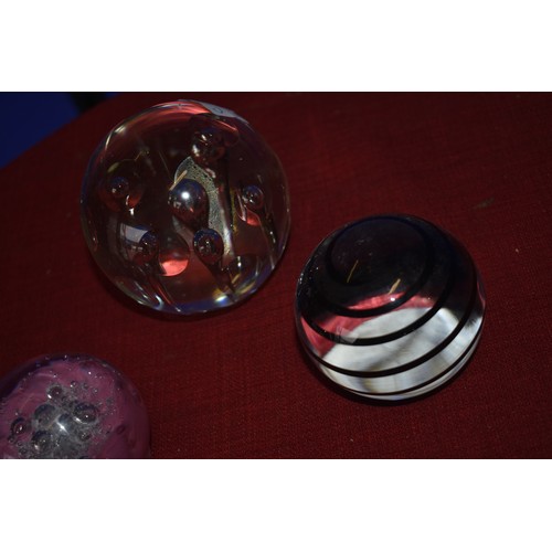 109 - 4 GLASS PAPERWEIGHTS